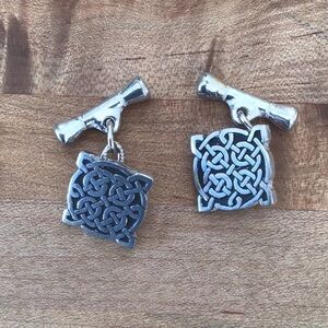Celtic Shield/Loveknot SJC (St. Justins of Cornwall) rare pewter cuff links